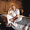 Christian Louboutin in his bedroom in Portugal, shot by Mary Rozzi for domino magazine.